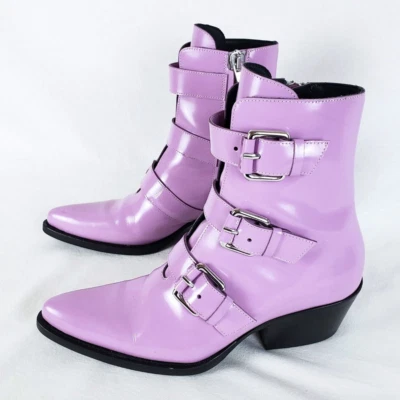 Calvin Klein 205w39nyc Cowboy Boots Womens 37 (US 6-6.5) Purple Patent Leather - Image 1 of 4