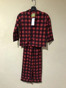 NWT Target Red Black Buffalo Plaid Flannel 2 PC PJ Pajama Set Top Pants Sz 5 j1 - Picture 1 of 5