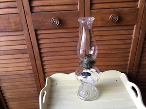 ANTIQUE GLASS HURRICANE LAMP "LAMPLIGHT FARMS" AUSTRIA COMPLETE BURNER WICK ETC. - Picture 1 of 8