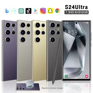 S24 Ultra Smartphone Factory Unlocked 7.3" HD Android 7800mAh 8+512GB Dual SIM - Afbeelding 1 van 25