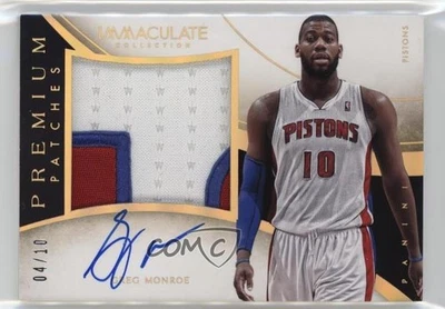 Parche automático Panini Immaculate Premium Signatures Gold/10 Greg Monroe #8 2013-14 Foto 1 de 2