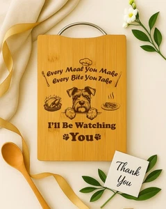 Schnauzer Gravur lustiges Schneidebrett Handarbeit Weihnachtsgeschenk für Hundemamas - Bild 1 von 5