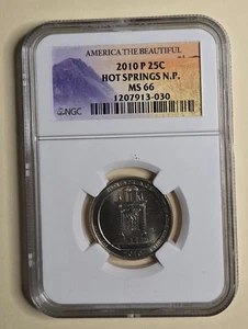 2010-P 25C Hot Springs N.P. NGC MS 66 Uncirculated - Picture 1 of 2