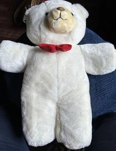 Gerber TLC Bear White Large Vtg Plush Stuffed Animal Red Bowtie 20" Clean! Guc - Picture 1 of 5