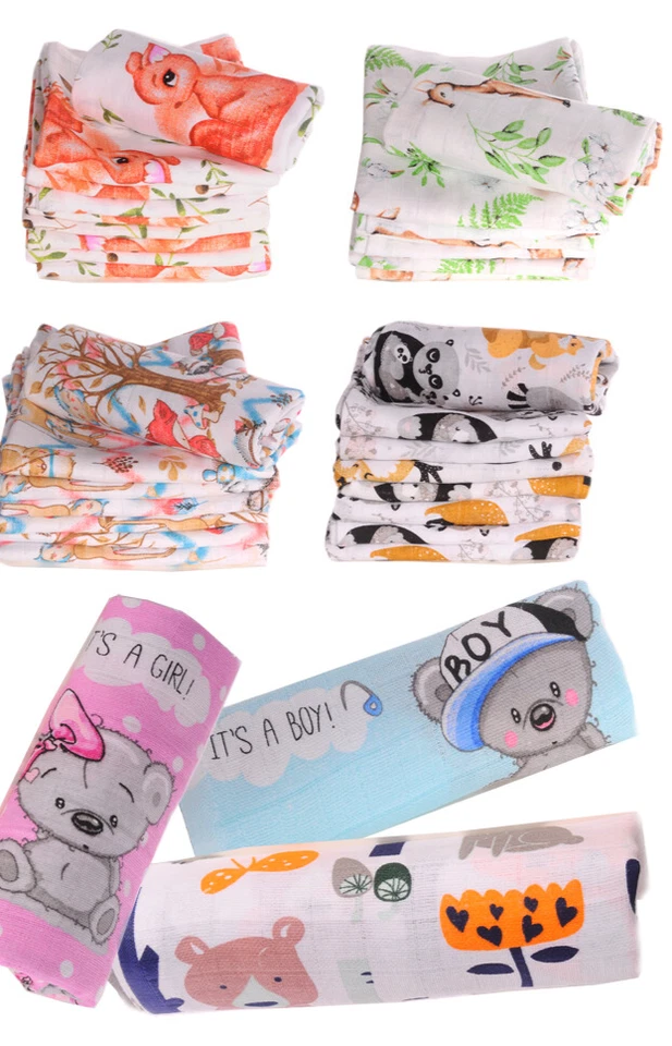 LA BORTINI Pañales de gasa tejidos herméticamente paños para escupir paños de gasa para bebé pañuelo de gasa pañuelos