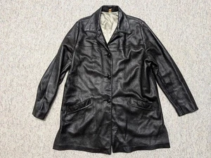 vintage 1960s handcrafted DEERSKIN leather coat L black WESTERN cowboy 44 - Picture 1 of 8