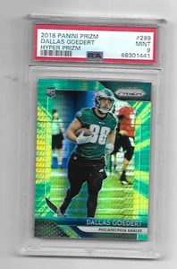 Dallas Goedert 2018 Panini Prizm Hyper Prizm Rookie 154/275 #299 PSA Mint 9 - Picture 1 of 2