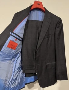 $4550 ISAIA NAPOLI Super 140's DELAIN SELECT Grey Windowpane Suit 42L - Picture 1 of 22