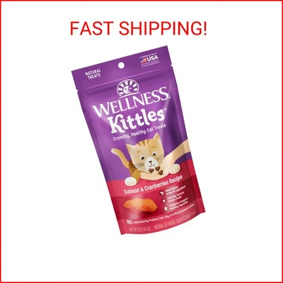 Wellness Kittles Crunchy Natural Grain Free Cat Treats, Salmon & Cranberries Rec - Image 1 of 2