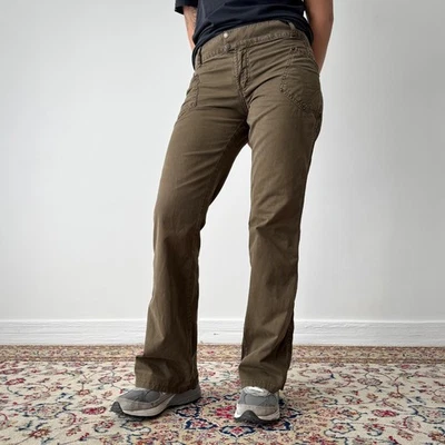 Pantalones marrones de tiro bajo vintage años 00 Dolce & Gabbana para mujer talla 30 Foto 1 de 4