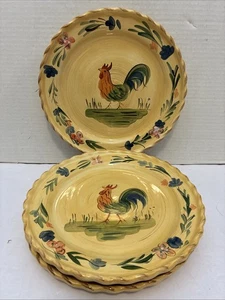 Usado/Usado*HOGAR Juego de 4 platos de cena de gallo/pollo de cerámica de 11,5" - Imagen 1 de 5