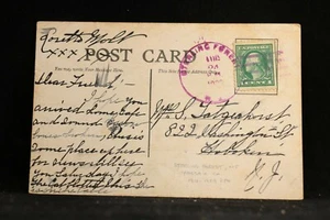 New Jersey: Sterling Forest 1910s Greeting Postcard, Purple CDS, DPO Passaic Co - Picture 1 of 2