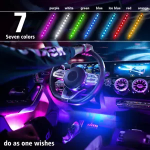 For BMW 1 Series F20 - 4X Neon LED Car Interior Strip Lights Atmosphere 12V NEW - Picture 1 of 10