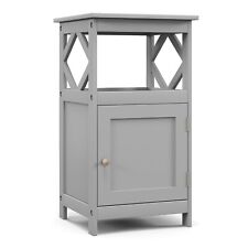 Bathroom Floor Cabinet Single Door Storage Organizer Cabinet W/ Open Compartment