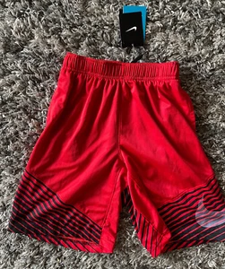 NIKE Elite Reveal Youth Basketball Shorts Red & Black  Boys SMALL NEW NWT - Picture 1 of 8