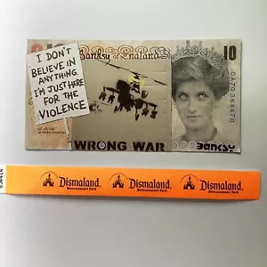 BANKSY Banknote Princess Di-Faced Tenner £10 HAPPY CHOPPER WRONG WAR + Dismaland - Picture 1 of 3