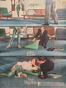 Bigelow Margate Wilton Alfombra Pila Profunda Pareja Álbumes MCM Anuncio Impreso De Colección 1960 - Imagen 1 de 4