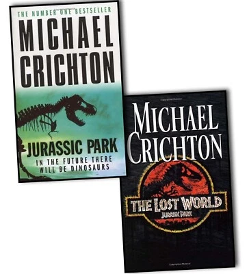 NEW Jurassic Park & The Lost World 2 Books by Michael Crichton Mass Paperback
