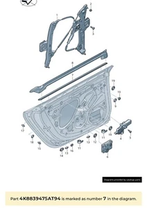 New Genuine Window Slot Seal With Trim Strip Black High Gloss 4K8839475AT94 - Picture 1 of 3