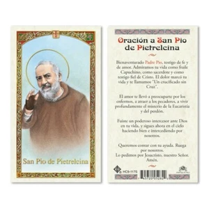 Oracion a San Pio de Pietrelcina - Spanish - Paperstock Holy Card HC9-117SNL - Picture 1 of 1