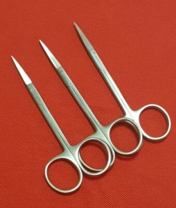 3PCS Iris Scissors Straight Surgical Scissor Ophthalmology Surgery First aid 3X - Picture 1 of 7