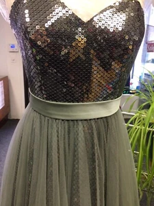 Jovani Sequin Tulle Grey Special Occasional Prom Evening Dress Ball Gown Size 10 - Picture 1 of 11