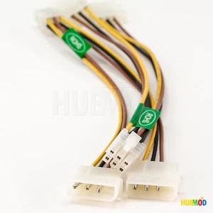 Lot of 2 Dual 4-Pin Molex IDE to 6-Pin PCI-E Express Power Adapter Cable 8" Inch - Picture 1 of 2