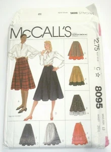 McCall's 8095 MISSES' SKIRTS de 1982 talla 12 Cintura 26.5" UC FF - Imagen 1 de 3