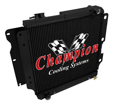 Radiador Rel Champion 2 filas acabado negro para Jeep Wrangler YJ 1987-2006 Foto 1 de 4