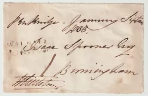 1833 STAFFS PENKRIDGE KOSTENLOSE VORNE WALSALL PENNY POST ZU ISAAC LÖFFEL BIRMINGHAM - Bild 1 von 2
