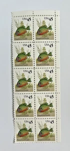 US Stamps Scott #2481 45¢ Pumpkinseed Sunfish Pane of 10 Stamps - Fish | 1992 - Picture 1 of 3