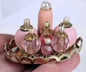 Perfume Vanity Tray - Pink Dollhouse Miniature 1:12 Scale Fast US Shipping - Picture 1 of 5