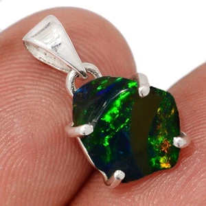 Natural Chalama Black Opal 925 Sterling Silver Pendants Jewelry CP73961 - Picture 1 of 1