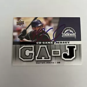 GARRETT ATKINS 2000 UPPER DECK JERSEY AUTOGRAPHED SIGNED AUTO BASEBALL CARD - Picture 1 of 1