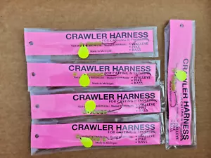 5 Crawler Worm Harness X2 CHART #3 Colorado Blade Walleye Pike FISH - Picture 1 of 2