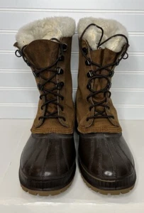 Sorel Crusader Stahlschaft Wildleder Gummi Wolle Gefüttert Stiefel Herren Größe 8 Hergestellt in den USA - Bild 1 von 15