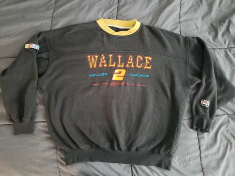 Vintage Rusty Wallace Sweatshirt Size 3XL Nascar Miller Racing Nutmeg Sweater Cover