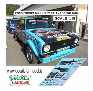 1:18 DECAL + ACCESSORI FORD ESCORT MK KELLY RALLY LEGEND 2018 - Foto 1 di 2
