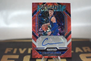 Panini Prizm Christian Braun Legacy Signature Choice 2022-23 rojo Prizm #LS-CBR - Imagen 1 de 2