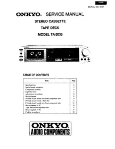 Service Manual-Anleitung für Onkyo TA-2035 - Picture 1 of 1