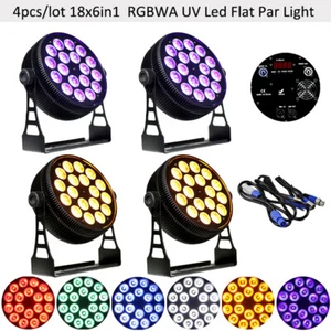 BECEN Stage Lighting 4pcs Led Super Wash 18x18W RGBWA UV 6in1 LED Par Light - Picture 1 of 8