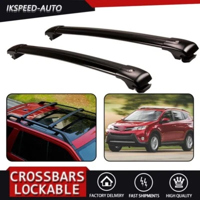 2 запираемых поперечных штанги багажник на крышу подходит для Toyota RAV4 2013-2017 2018 - Изображение 1 из 4