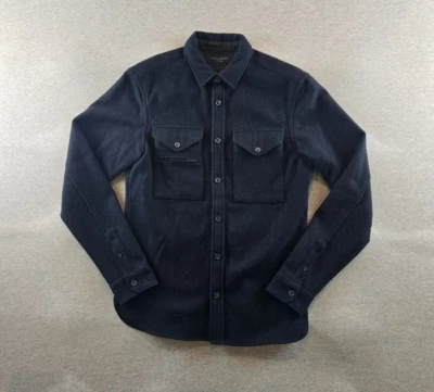 Theory Men's Wool Field Shirt Jacket Shaket Navy Blue Gorpcore L/S X-Small XS - Image 1 of 4