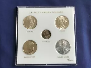 1921-1999 20th Century US Silver Dollars Set of 4 Brilliant Uncirculated CC0066 - Picture 1 of 7