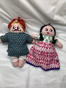 Bagu Mithu Paar weicher Stoff Plüsch Indien traditionelle Kleidung Mann Frau Puppen 17 Zoll - Bild 1 von 10