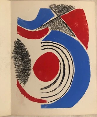 CARTE D'INVITATION SONIA DELAUNAY POCHOIR REHAUSSE 1964 - Photo 1/3