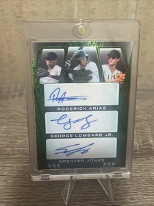 2024 Leaf Trinity Roderick Arias George Lombard Jr.Spencer Jones Auto Green #1/1 - Picture 1 of 2