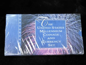 2000 United States Millennium Coinage and Currency Set w/ Silver Eagle - SEALED - Picture 1 of 2