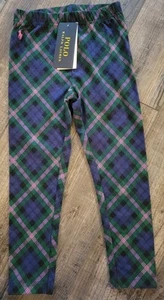 Polo Ralph Lauren Girls 4/4T Plaid Leggings Blue Red Green Andover II NWT - Picture 1 of 4