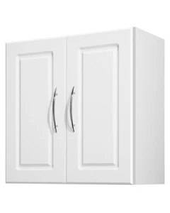 VEVOR 23.6 in Laundry Room Wall Cabinet 2-Tier Kitchen Cupboard with 2 Doors - Picture 1 of 12